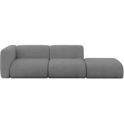 SOFA Ottomane Links MIRA-S3 296x89x70 Grau Velours