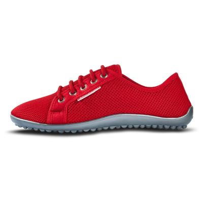 Barfußschuh LEGUANO "Aktiv", Herren, Gr. 38, atmungsaktiv wasserdampfdurchlässig, rot, Textil, Schuhe Barfußschuh Schnürschuh, Schnürer, Freitzeitschuh, Bequemschuh für Maschinenwäsche geeignet