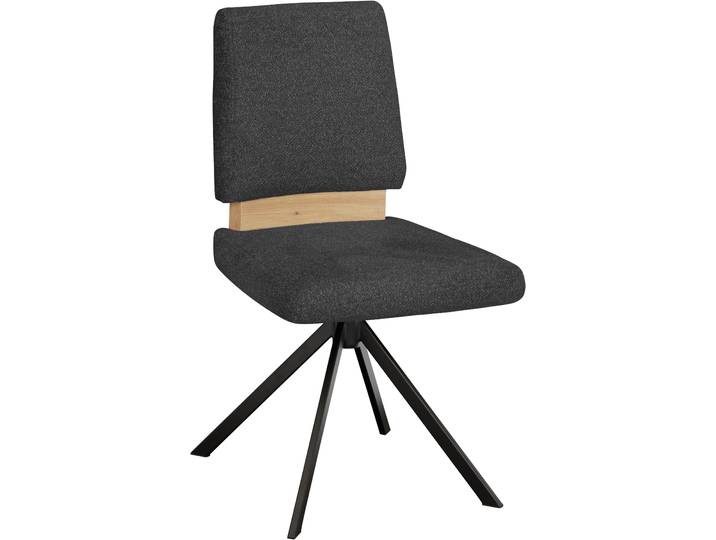 Drehstuhl MASSIVLINE & MORE Brügge 301 , anthrazit, schwarz, anthrazit, B:48cm H:92cm T:59,5cm, Holzwerkstoff, Metall, Stoff, Stühle, Drehstuhl