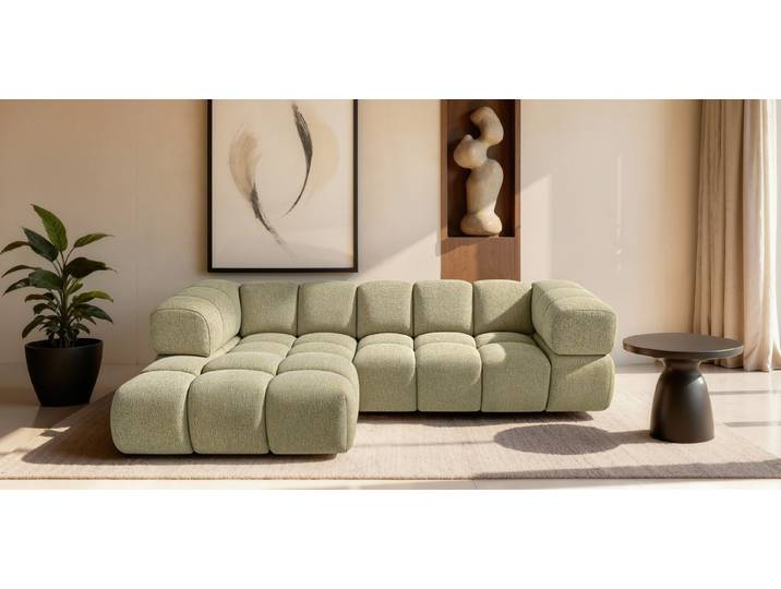Kaiser Möbel Ecksofa Designsofa mit luxuriösem Strukturstoff im Stoff Puente AVERRO, Exklusive 3D-Struktur des Stoffes,Designorientiertes Premium-Ecksofa
