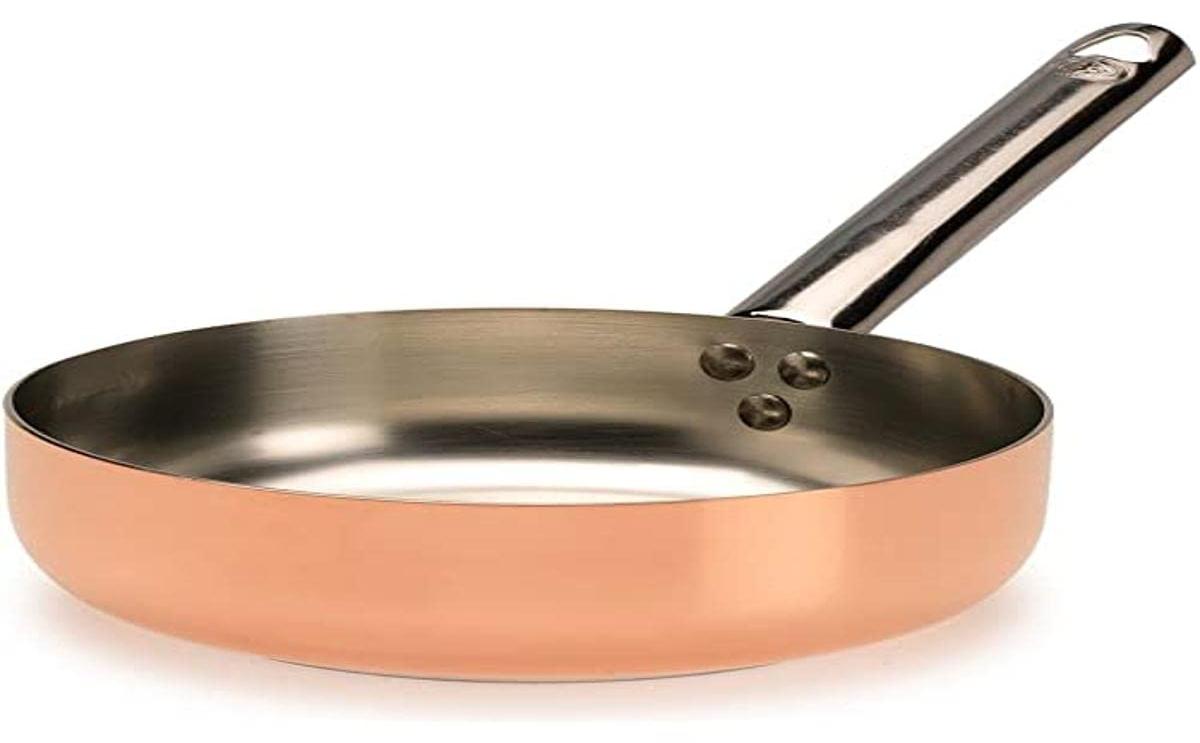 Bratpfanne 28 cm, Kupfer/Silber, Induktion, 1 Griff
