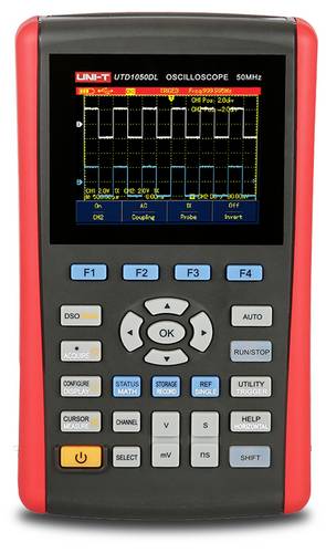 Uni-T UTD1050DL Digital-Oszilloskop 50MHz 250 MSa/s 12 kpts 8 Bit Multimeter-Funktionen 1St.