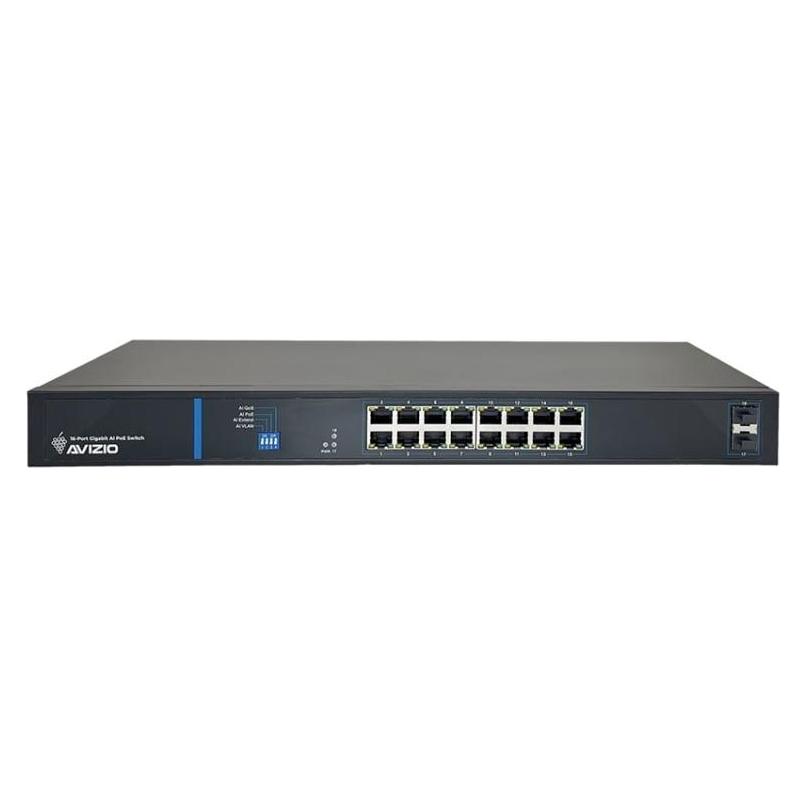 Avizio Switch 16x RJ45 PoE 1Gb/s + 2x SFP Uplink 1Gb/s (16 Ports) (AV-SU16GP2F)