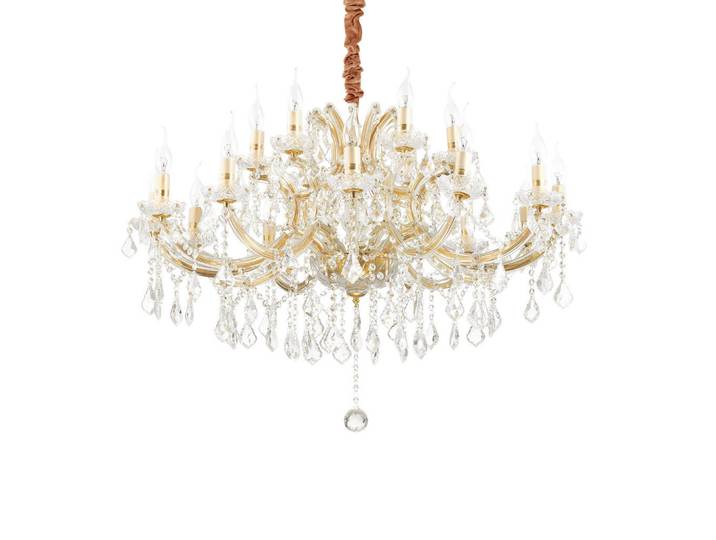 Ideal Lux Hängeleuchte Napoleon, Goldfarben, Glas, 88-170 cm, Lampen & Leuchten, Innenbeleuchtung, Hängeleuchten, Pendelleuchten