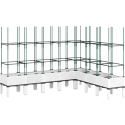 Helloshop26 - Hochbeet für Pflanzen Blumen Terrasse Garten mit Rankgitter 200 x 160 x 142,5 cm weißes PP 02_0038278
