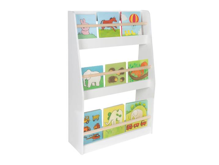 Bücherregal Kinder 3 Fächer Weiss-Hellbraun