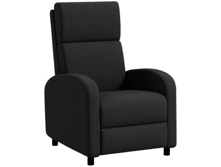HOMCOM Fauteuil Relax Réglable 160° Manuellement Repose-Pieds Intégré Noir Fauteuil de Relaxation Inclinable\, Salon avec Dossier\, pour Salon Chambre Bureau Home Cinéma\, Charge 120 kg