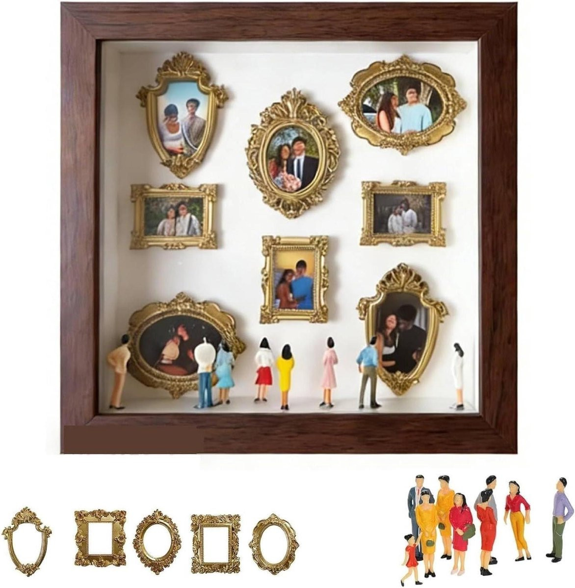 Mini Museum Box Fotolijst Set Bruin - 10 Inch