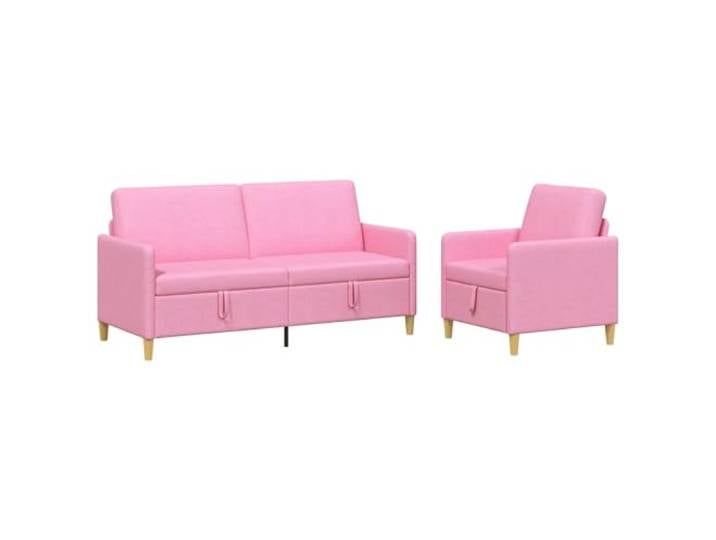 KUTYWEXFM 2-Teiliges Sofa Set mit Stauraum Rosa Couch Garnitur Praktische Couchgarnitur mit Klappfunktion für Wohnzimmer und Gästezimmer, stabile Metallrahmen-Konstruktion.