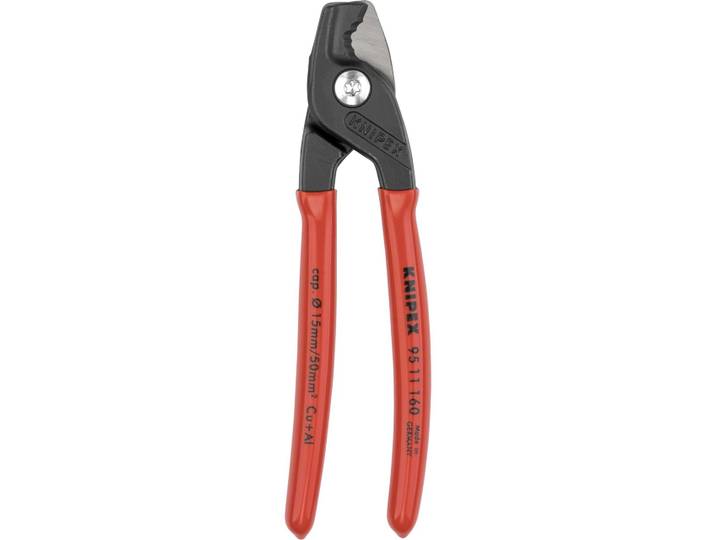 Cisaille à câbles avec poignées en plastique\, tête fine de 160 mm\, KNIPEX 4003773085904