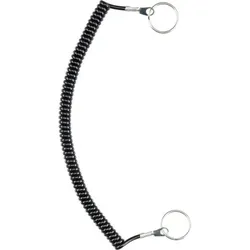Halteseil/spiralförmig, mit Befestigungsringen | l1=200 mm / l2 max.=1200 mm / Thermoplast PUR, schwarz | 22400.0982