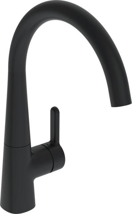 HANSADESIGNO Style Küchenarmatur 5101228333 Hebel seitlich, schwenkbar, Ausladung 219mm, matt-schwarz