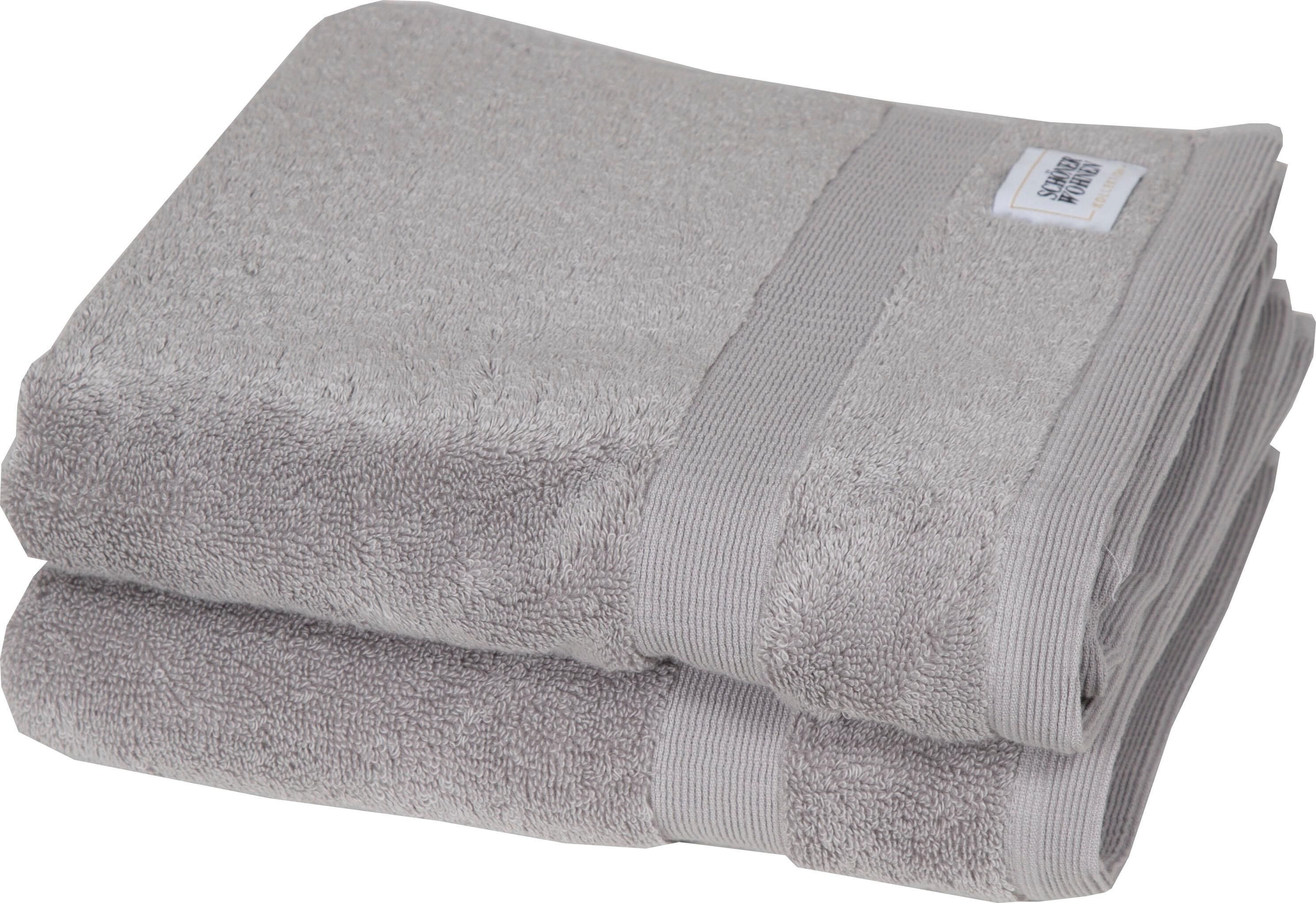 SCHÖNER WOHNEN-Kollektion "Cuddly" schnell trocknende Airtouch-Qualität grau B/L: 50cmx100cm, 2 Stk., Frotteevelours
