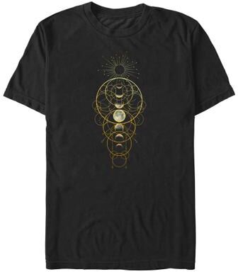 Men's Big & Tall Moon Phases Abstract by Mad Engine in Black (Size 4XL)