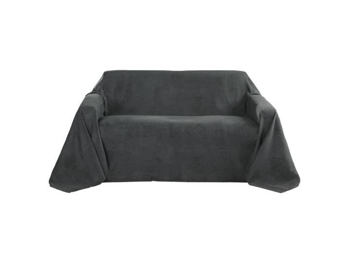 TAGESDECKE Romantica Wildleder Optik 210/280 cm Anthrazit