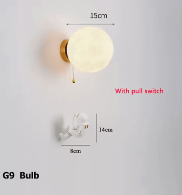 Inspire Curations Astronaut Climbing Moon 3D Printed Wall Lamp 15cm pull Switch 3 Colors