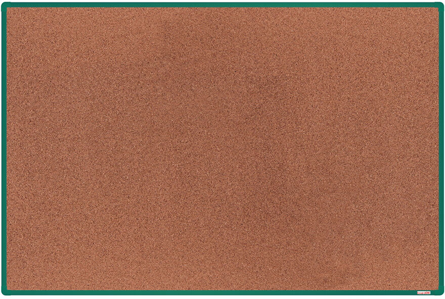 boardOK Kork-Pinnwand mit Aluminiumrahmen, 1800 x 1200 mm, grüner Rahmen