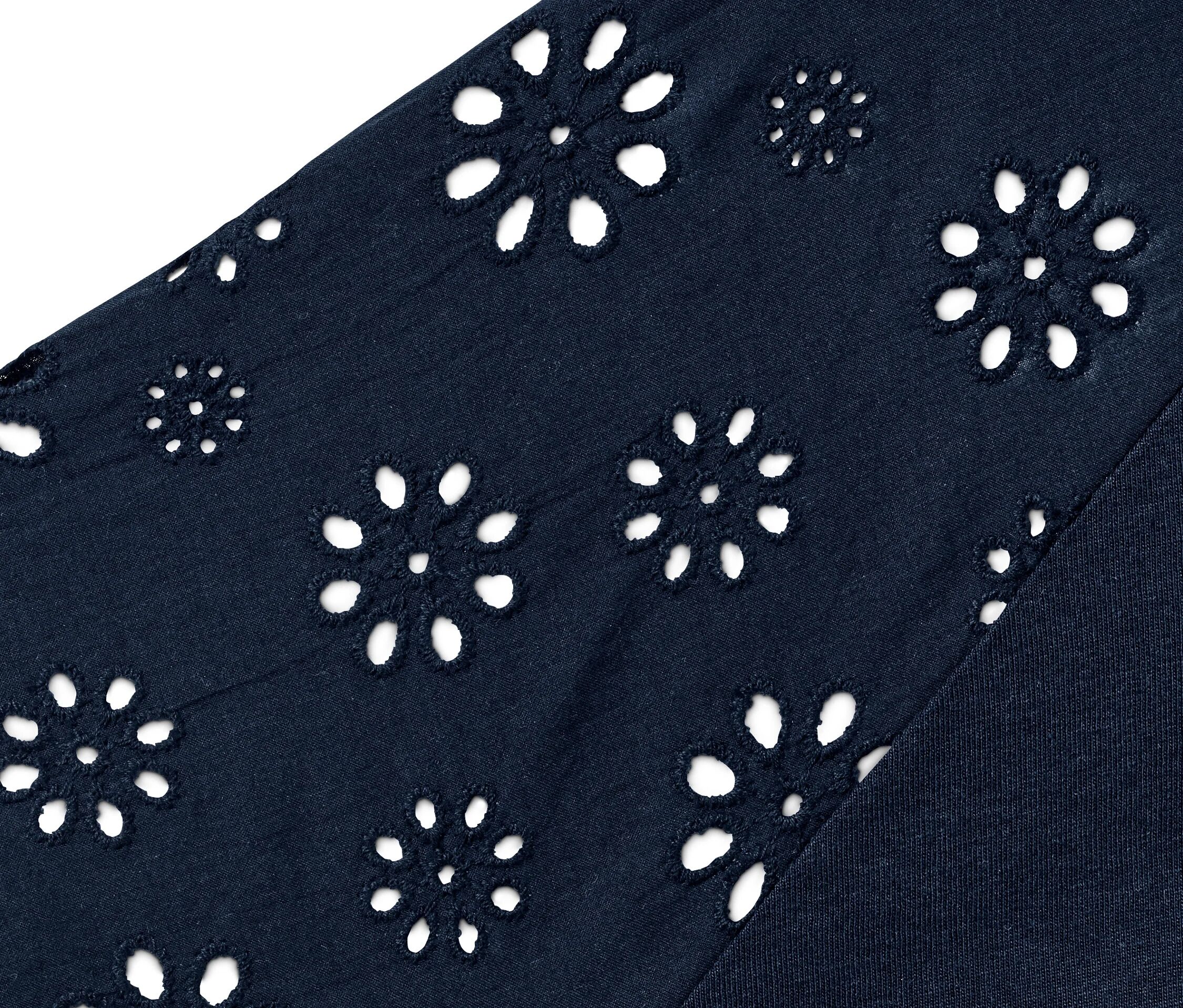 Tchibo - Shirt mit Stickerei - Damen - Gr. S - dunkelblau