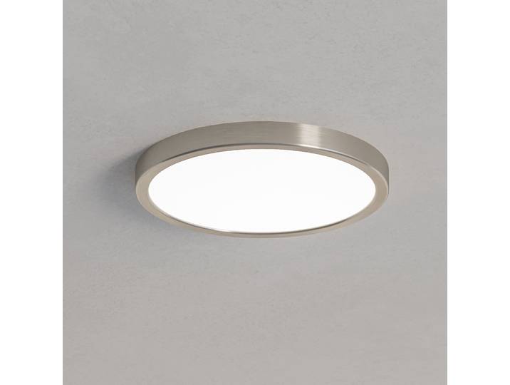 Plafonnier LED Ø 28cm Argenté/Argenté Acier laqué Polycarbonate LED Module LED