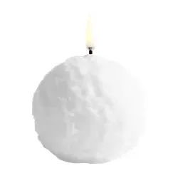 Piffany Snowball LED Kerze Nordic White 8x8cm