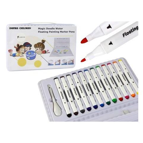 Lean Toys Ein Satz wasserbasierter Marker in einem Koffer mit 12 Farben (12x) (49671698)