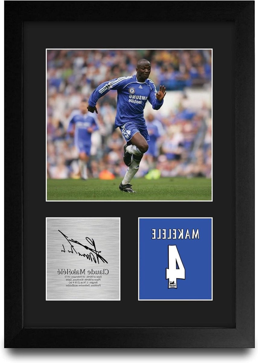 Voetbal Foto Gesigneerde Poster Fan Collectie Gedrukte Handtekening Replica A4 Ingelijst Portret Zwart