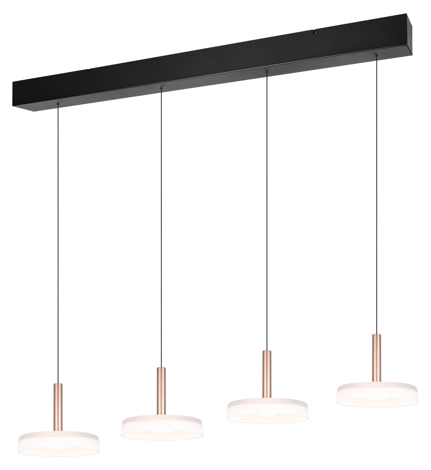 Trio Celeste 4-lichts led hanglamp wit glas