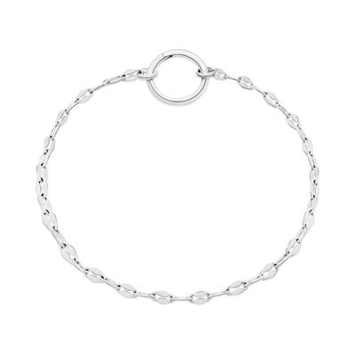 Charm-Armband TAMARIS "Schmuck Geschenk Edelstahl Charm Armkette Lip Chain", silber (edelstahlfarben), Armbänder, Damen, 18cm, Edelstahl, Charm-Armband