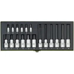 PROXXON 23100 - Steckschlüsselsatz, Innensechskant, 1/2" + 1/4", 18 -teilig