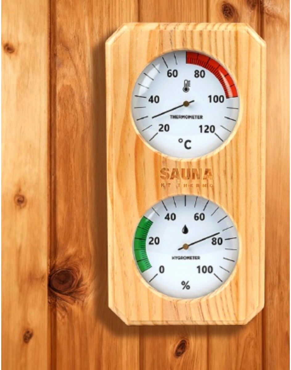 INF Holz-Sauna-Thermometer, wandmontierte Hochtemperatur-Anzeige 20-120°C für Sauna und Dampfbad