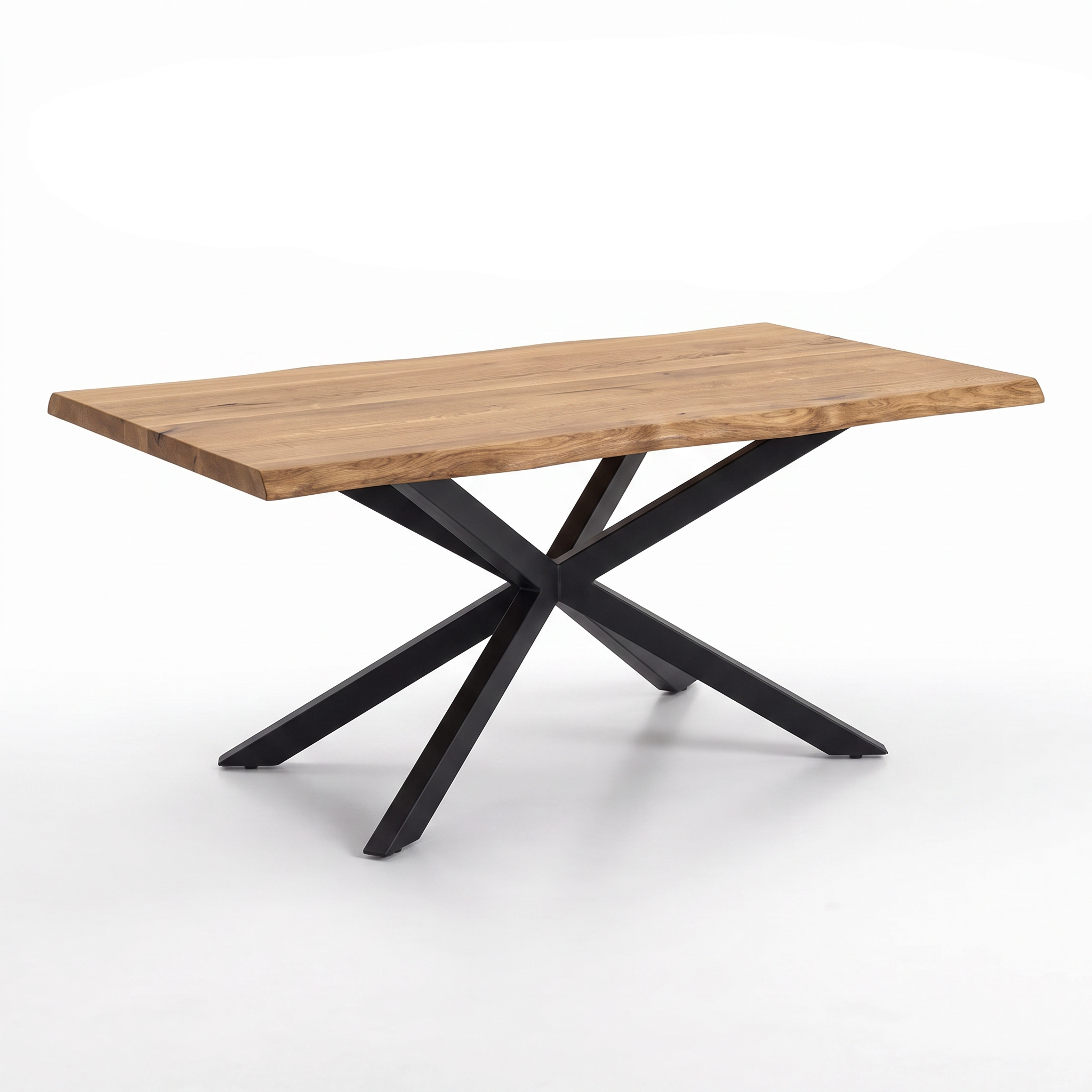 B2B Partner Tisch PORTO, 1800 × 900 mm, massive Eiche mit unregelmäßiger Baumkante