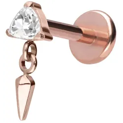 Titan Labret mit Push Fit KRISTALLDREIECK + SPITZE