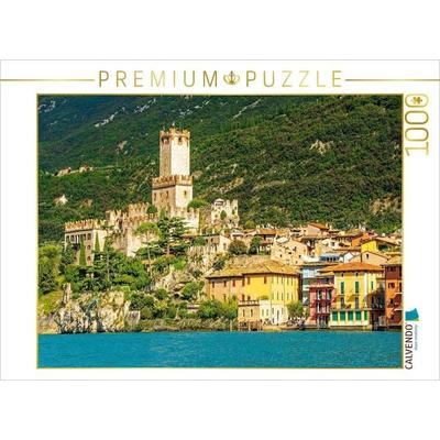 CALVENDO Puzzle Postkartenausblick auf Malcesine | 1000 Teile Lege-Größe 64x48cm Foto-Puzzle für glückliche Stunden