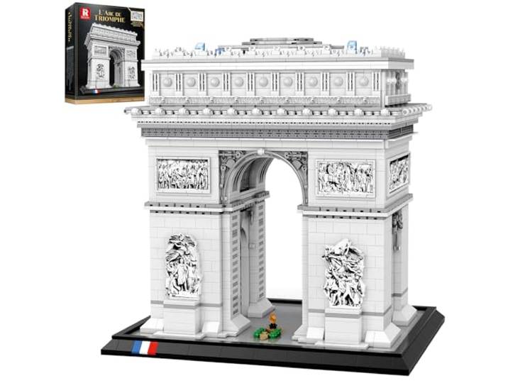 Reobrix Arc de Triomphe Bausatz für Erwachsene 66024, Frankreichs Pariser Wahrzeichens Bauset Set, DIY Konstruktionsspielzeug Sammlerstück & Geschenk für Architektur Enthusiasten（3395 Teile）
