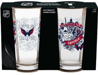Evergreen Washington Capitals 16 oz Pint Glasses, Set of 2 - 16 oz