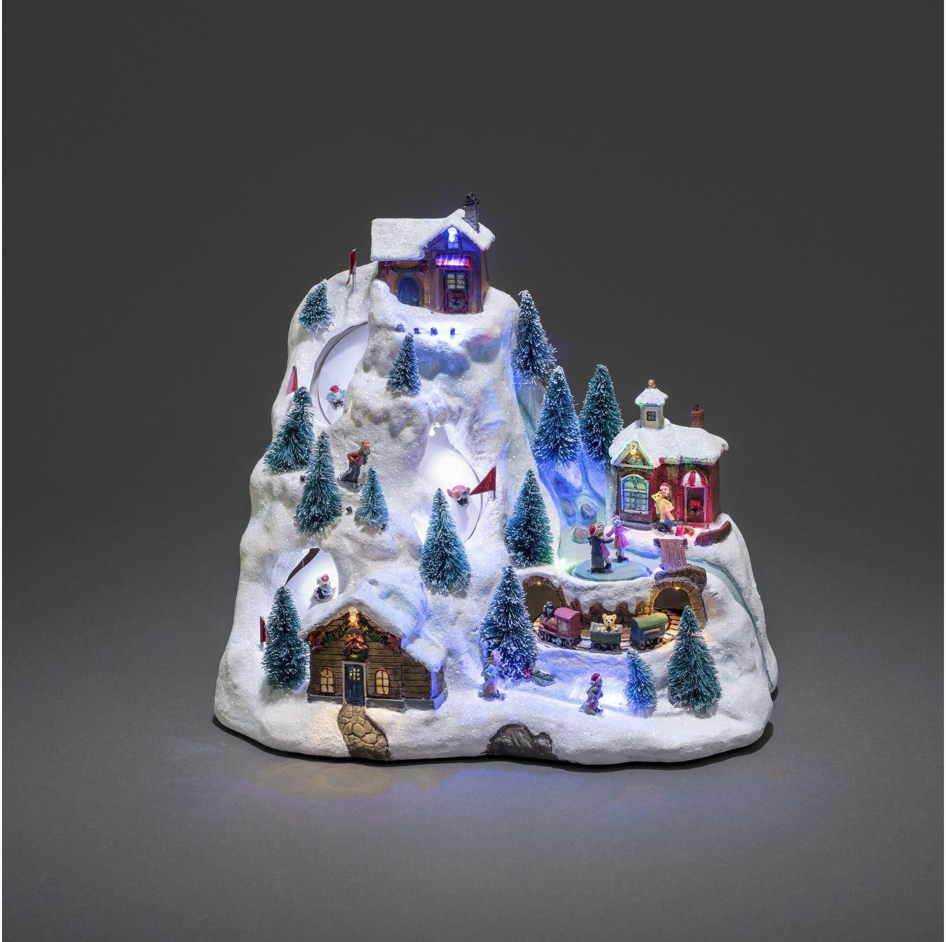KONSTSMIDE LED Dekofigur "Skipiste mit Animation", bunt (mehrfarbig), H: 27,5cm, Leuchten, LED Dekofigur mehrfarbig H: 27,5cm
