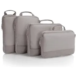 Heys EcoTex - 4pc Kompressionspackwürfel Set, Packsack, Beige, Grau