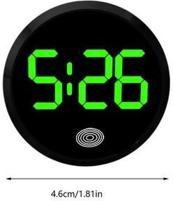 Perfect Picks Market Touch Activated Car Dashboard Clock LED Digital Car Vent Clock Waterproof Auto Time Display green