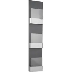 Wandprospekthalter FIRST, 3 x A4, Acryl (PMMA), Stahl, anthrazit, silber, transparent