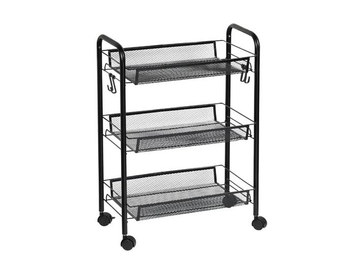 Rollwagen KESPER Küchenwagen, Metall , schwarz, B:44cm H:63,5cm T:26cm, Kunststoff, Metall, Rollwagen, Rollwagen