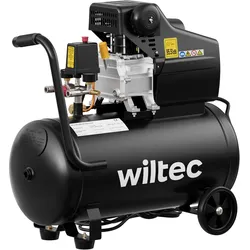 Wiltec, Kompressor, Druckluftkompressor 50l Kessel 1500W 2PS mobiler Kompressor Werkstatt (50 l, 6.20 Bar)