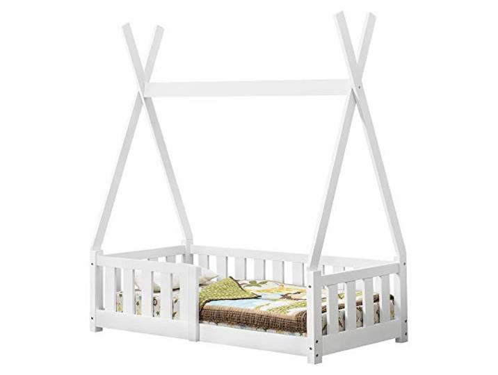 Kinderbed Tipi met uitvalbeveiliging 140x70 cm wit