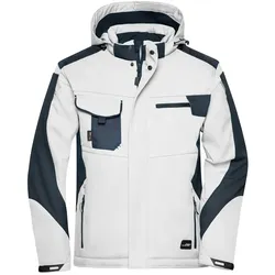 Winter Softshelljacke "JN824" - XL - white/carbon