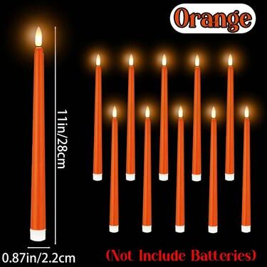 Uplift Treasures LED Flameless Flickering Taper Candles orange 36pcs