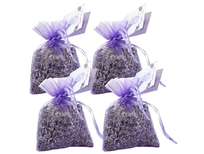4er-Set Duftsäckchen Lavendelblüten, Kleiderschrank Lavendelkissen mit feinem Duft, 15 g