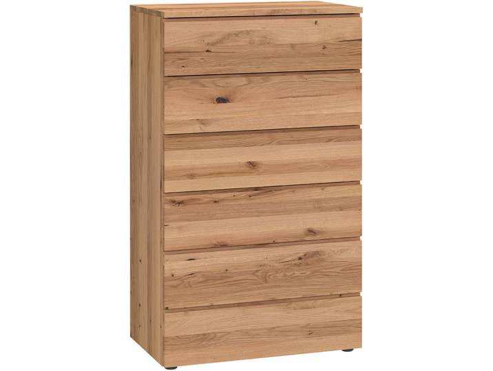 Kommode Holz Werk Natur Wildeiche Massivholz B 70 H 119 cm