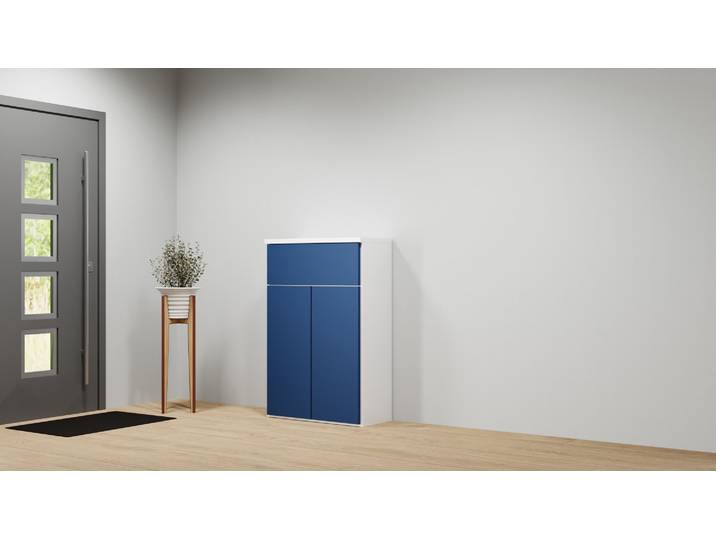 Blaues Vertiko nach Maß MDF Lackiert Perlnacht­blau