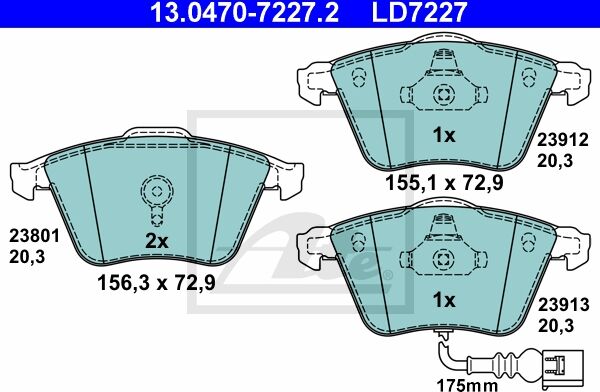 Ate Bremsensatz, Scheibenbremse 1420-43095 Vorderachse Belüftet 345mm 30mm Für Skoda Vag