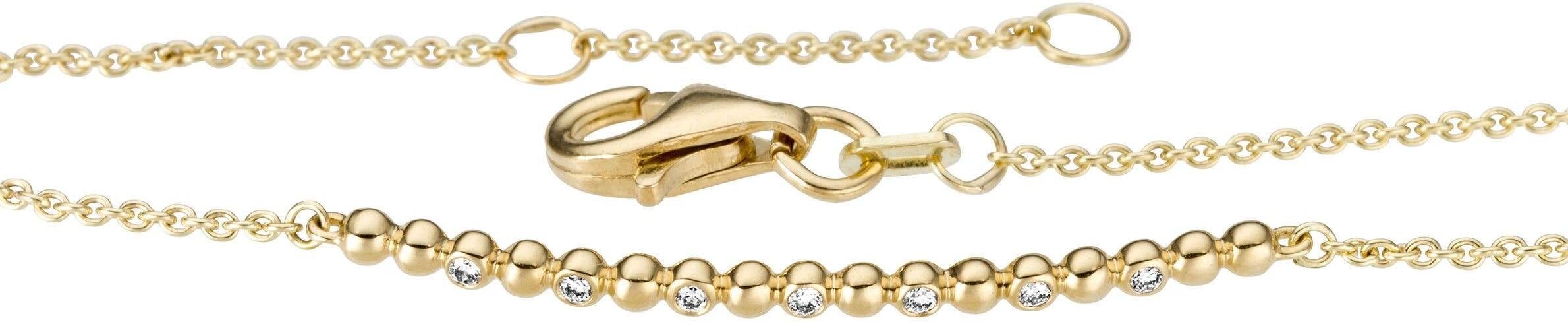 Armband FIRETTI "Schmuck Geschenk Gold 585 Armschmuck Armkette Ankerkette Goldarmband", gold (gelbgoldfarben, weiß), Armbänder, Damen, 18cm, Diamanten Gelbgold 585, Diamanten, Gelbgold 585, Armband, mit Brillant