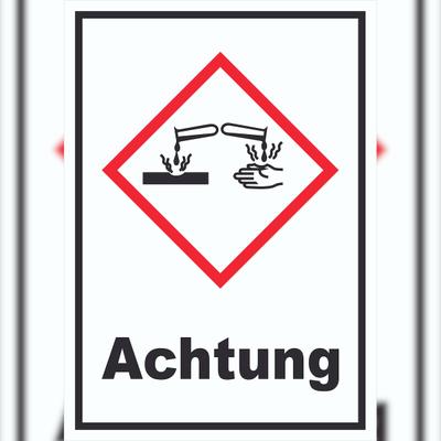 HB-Druck Schild Ätzende Wirkung Achtung Ätzwirkung hochkant A3 (297x420mm)